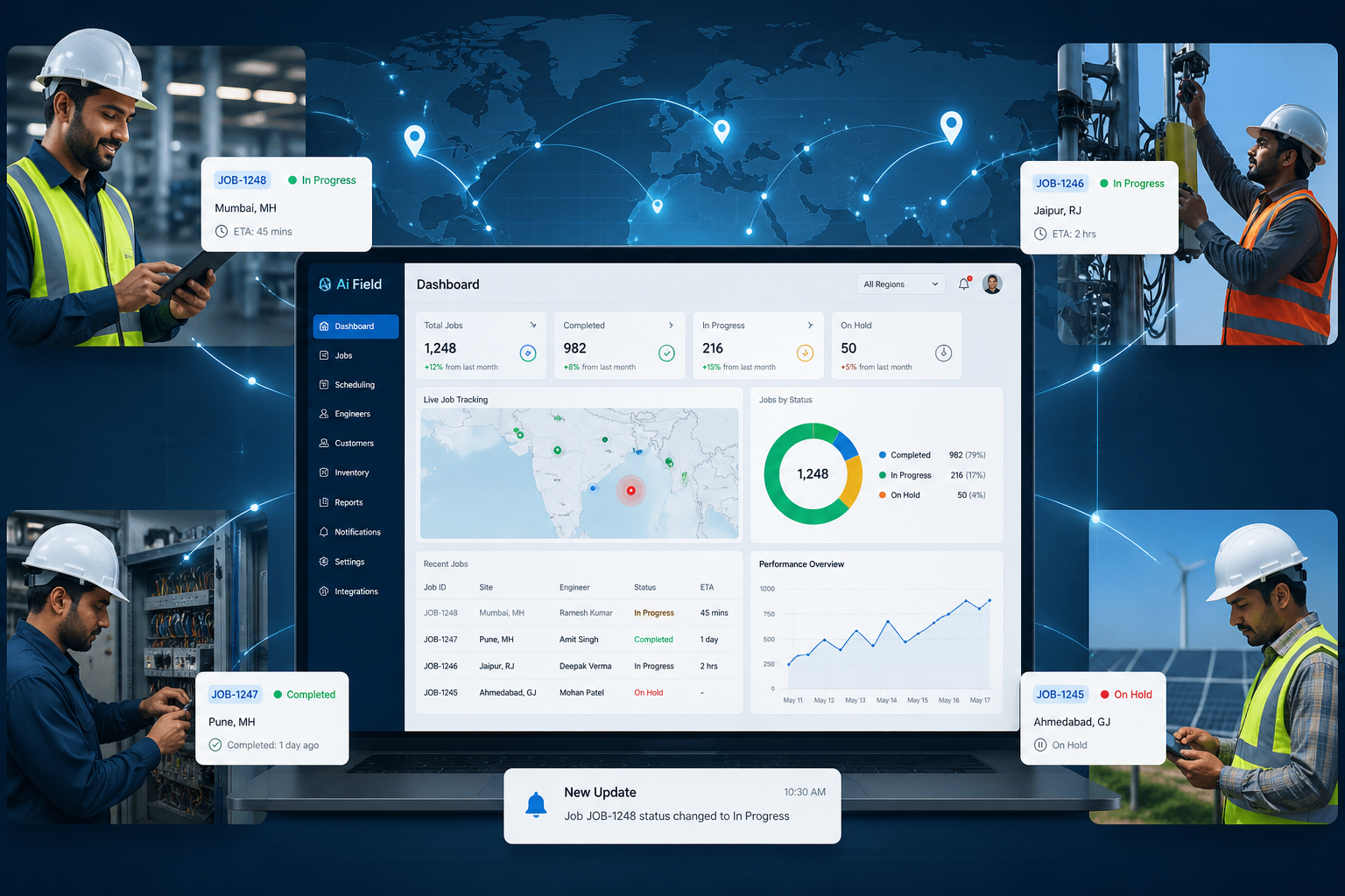 Field manager with mobile app